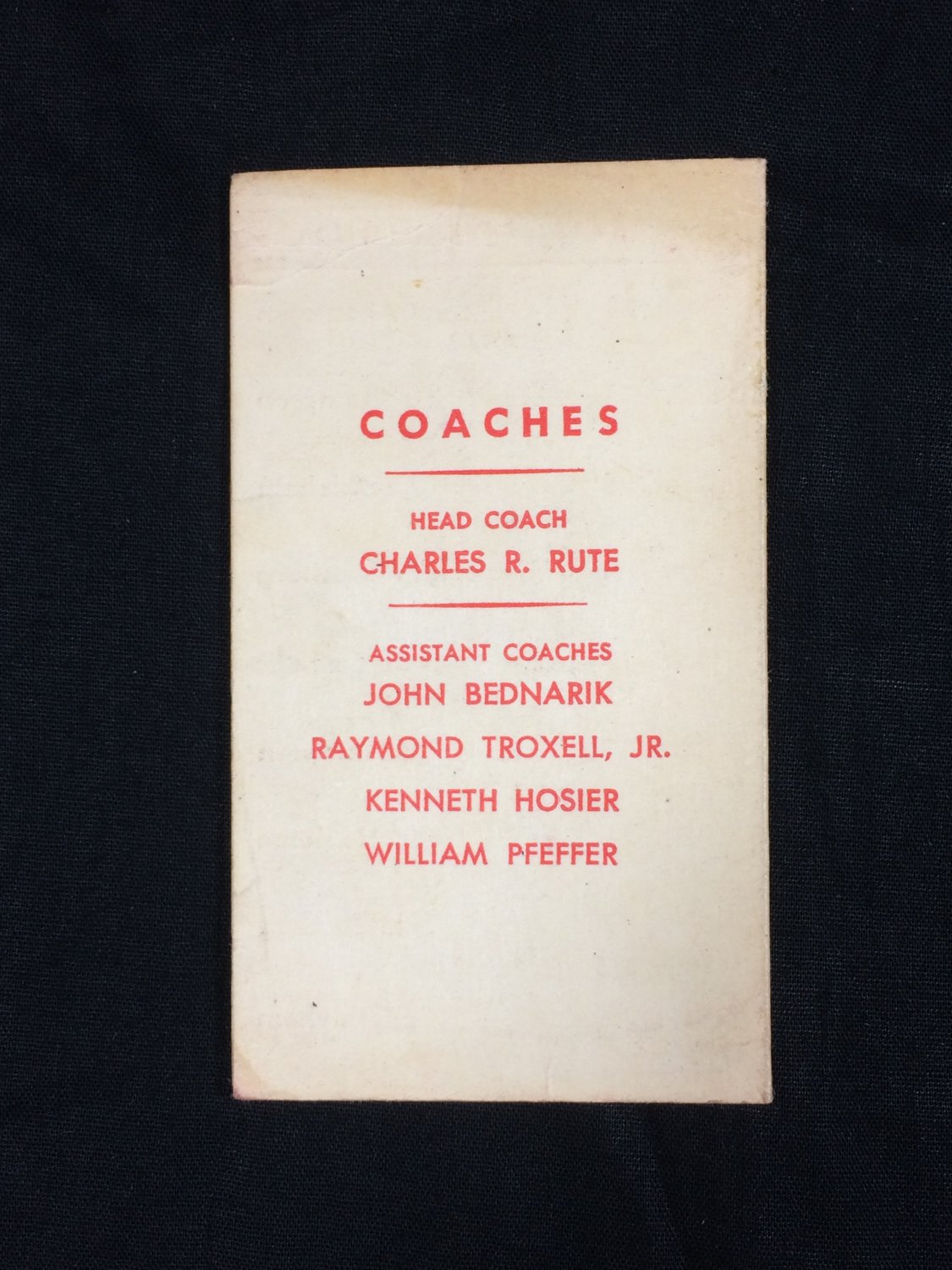 1959 Easton, PA High School Football Schedule