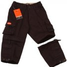 Boys Dbl. Zip Off Cargo Pants  (BLACK)