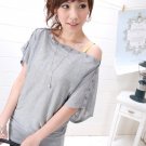 Grey Knitted Blouse ( Free Shipping Worldwide )