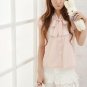 Pink Dot Chiffon Upwear/ Blouse (Free Shipping Worldwide)
