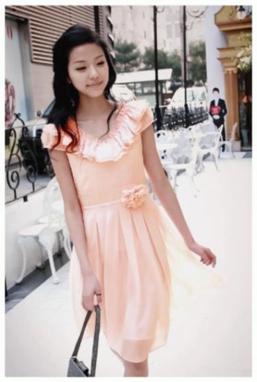 Pink V Collar One Piece Dress (Free Shipping Worldwide)
