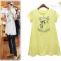 Yellow Long Style Lovely Prinited T Shirt