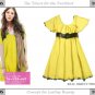 Yellow Wide-sleeve Cotton One Piece Dress ( Free Shipping Worldwide )