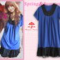 Blue Chiffon + Cotton One Piece Mini Dress
