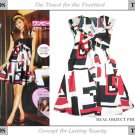 Geometrical Elegant Red Medium Length Dress