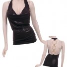 Classic Black Tunic/ Top with Bare Back Golden Ring