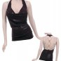 Classic Black Tunic/ Top with Bare Back Golden Ring