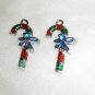 Candy Cane Christmas Bead Pendant Earrings