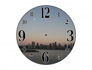 New York at Sunset Wall Clock