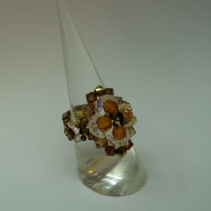 Smokey Topaz Flower Crystal Ring (RG001)