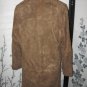 J JILL SATIN LINED LONG BROWN SUEDE LEATHER COAT.