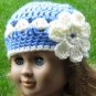 Hand Crocheted Doll Beanie Hat for American Girl or Gotz or 18 inces Dolls