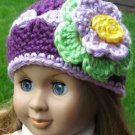 Hand Crocheted Doll Beanie Hat for American Girl or Gotz or 18 inces Dolls