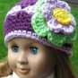 Hand Crocheted Doll Beanie Hat for American Girl or Gotz or 18 inces Dolls