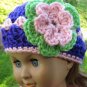 Hand Crocheted Doll Beanie Hat for American Girl or Gotz or 18 inces Dolls