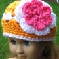 Hand Crocheted Doll Beanie Hat for American Girl or Gotz or 18 inces Dolls