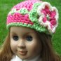 Hand Crocheted Doll Beanie Hat for American Girl or Gotz or 18 inces Dolls