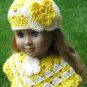 Hand Crocheted 2pc poncho and hat for American Girl or Gotz or 18 inces Dolls