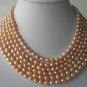 Gorgeous 116" lustrous pink FW pearl necklace