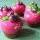 4 Raspberry Muffin Charm