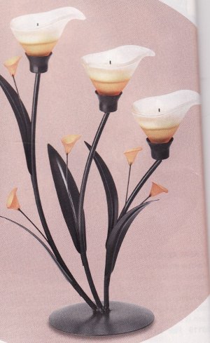 AMBER LILIES  TEALIGHT  HOLDER