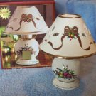 Lenox Holiday Tartan Candle Lamp with shade, MIB