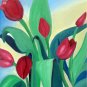 Red Tulips, Original Oil Painting