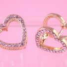 3d gold heart earrings