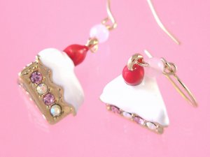 strawberry cake earrings