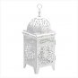 WHITE SCOLLWORK CANDLE LANTERN
