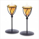 AMBER CANDLEHOLDERS