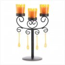 BEADED AMBER CANDLEABRA