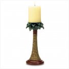 PALM TREE RATTAN CANDLEHOLDER SET