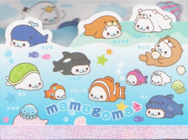 San-X Mamegoma Marine Little Seals "Ocean" Small Memo Pad