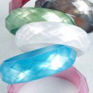 Bracelet Bangle Cateye W Dialmond Cut 3"Wide/DZ 7 Color Asst