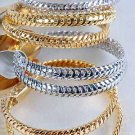 2pcs Bangles Cast 3'' Wide/DZ Choose Gold Or Silver Finish