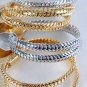2pcs Bangles Cast 3'' Wide/DZ Choose Gold Or Silver Finish
