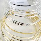 9pcs Bangles Asst Patterns 3in Wide-DZ Choose Gold Or Silver Finish