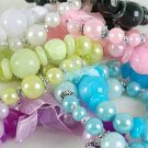 Bracelet Lucite W Pearls Mix, Stretch/DZ ** New Arrival** 6Color Asst