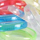 2pcs Bangles With Glitters Transparents 3'' Wide Color Asst/DZ** 6 Color Asst
