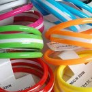 3pcs Bangles Acrylic With Strips/DZ 8 Color Asst
