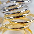 3pcs Bangles Metal Shinely 3'' Wide/DZ Choose Gold Or Silver Finish
