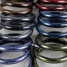 3pcs Bangles mett With Brush Finish 3'' Wide/DZ 6 Color Asst