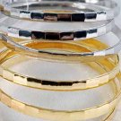 Bangles 3pcs Bamboo Style Look,3'' Wide/DZ Choose Gold Or Silver Finish
