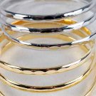Bangles 3pcs Metal Hammered Finish 3'' Wide/DZ Choose Gold Or Silver Finish