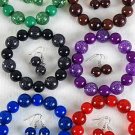 Bracelet & Earring Set Poly Glitter Ball Stretch/dz  **NEW** 6 Color asst,Stretch