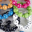 Bracelet & Earring Sets 22mm Ball W Polkadot Stretch/DZ Stretch,6 Color Ast