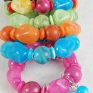 Bracelet & Earring Sets Acrylic Marble Stretch,Color Asst/DZ 6 Color Asst,Stretch