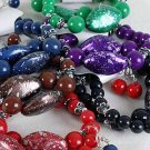 Bracelet & Earring Sets Acrylic Spray Paint W Beads/DZ 6 Color asst,Stretch