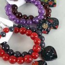 Bracelet & Earring Sets Glitter Ball W Poly Hearts/DZ/dz **NEW** Fall Selection,6 Color asst